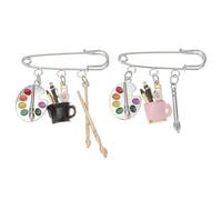 Didiseaon Lot de 2 Broches en Alliage Délicat Motif Pinceau Légères et Originales Accessoires Chics pour Vêtements d'Artiste pour Décoration Vestimentaire et Présents Créatifs