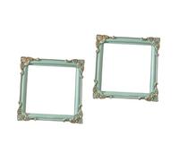 Didiseaon Lot de 2 Cadres Photo Rétro en Résine, Diamètre 11 Cm, Couleur Vert Clair, Accessoires pour Photobooth et Décoration Vintage, Cadres Photo pour Bijoux et Affichage Événementiel