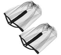 Didiseaon Lot de 2 Cagoules de Protection en Tissu Noir Fermeture Éclair, Protège-Cheveux Réutilisable pour Maquillage et Coiffure, pour Enterrement de Vie de Jeune Fille et Essayages en