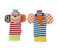 Didiseaon Lot De 2 Chaussettes Jouets Pour Bébé -né, Taille Unique, En Tissu Sûr Et Solide, Coloris Vifs, Sensoriel Apaisant Pour Éveil Et Découverte, Présent Naissance