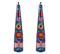 Didiseaon Lot de 2 Faux Ongles Cosplay Style Palais Antique Chinois 8 CM Non Ajustables Bagues D’Ongles Décoratives Couleur Bleu Émaillé Accessoires pour Halloween Soirées Costumées et