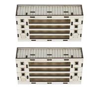 Didiseaon Lot de 2 Maisons Miniatures en Bois Brut Maquettes Prêtes à Décorer Cabanes en Rondins DIY pour Loisirs Créatifs et Décoration Intérieure Accessoires Artisanaux pour Bureau ou