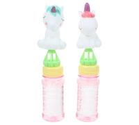 Didiseaon Lot de 2 Mini Baguettes à Bulles Licorne Blanches en PVC Résistant Petites Tailles Portables pour Fêtes d'Été Jouets à Bulles pour Garçon et Filles et Présents Couleur Aléatoire