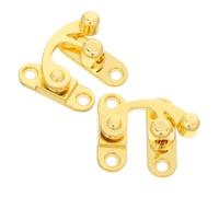 Didiseaon Lot de 2 mini loquets de coffre en alliage de zinc doré, style | Mini loquet à bras pivotant gauche et droit pour boîte à bijoux en bois, boîte à vin, armoire, valise, verrous à bras