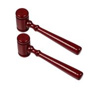 Didiseaon Lot De 2 Mini Marteaux De Juge en Bois Rouge, Maillets Légers Et Lisses, Marteaux De Vente Aux Enchères Adaptés Aux Jeux De Rôle Judiciaires