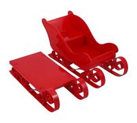 Didiseaon Lot de 2 Ornements Décoratifs Traîneau et Ski de Noël en Plastique Rouge Décoration de Bureau Festive pour Table Accessoires de Fête Hivernale Ornement Délicat pour Ambiance