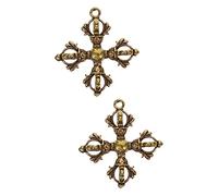 Didiseaon Lot De 2 Pendentifs En Forme De Pilon Démon Pour Femme Décoration Feng Shui Style Vintage Style Antique Style Rétro Croix Catholique Crucifix Rituel Bricolage Bracelet