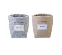 Didiseaon Lot de 2 Pots de Fleurs en Feutre de Laine Gris Clair Taille Moyenne pour Plantes Succulentes et Cactus Pot de Fleurs pour Décoration Intérieure et Bureau