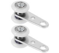 Didiseaon Lot de 2 Roulettes Doubles pour Rideaux Coulissants Roulements à Billes Petites Dimensions Plastique Résistant Blanc Pièces de Rechange pour Fenêtres et Portes Coulissantes