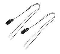 Didiseaon Lot de 2 set de Cordons de Sécurité Anti-Perte en Silicone Noir pour Appareils Auditifs Double Anneau Souple Confortable Protection Anti-Humidité Renforcée pour Activités