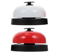 Didiseaon Lot de 2 Sonnettes d'Appel de Table en Métal Noir et Blanc/Rouge Cloche Cuisine et Réception Bouton Poussoir Facile à Utiliser pour Restaurant Bar et Jeux de Table