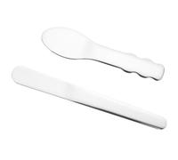 Didiseaon Lot de 2 Spatules en Acier Inoxydable 304, Cuillères à Crème Yeux, Réutilisables, Compactes et Légères, Outils de Soins Peau pour Application Cosmétique Précise et Hygiénique
