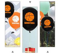 Didiseaon Lot de 20 Ballons Imprimés Basket-Ball 30 CM en Latex Noir et Orange Décoration Anniversaire Sportive Ballons d'Anniversaire Thème Basket pour Fête et Décoration Murale