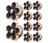 Didiseaon Lot de 20 Boutons-Pression Métalliques Noirs de Fleur à 5 Pétales Cache-Boutons Décoratifs sans Couture pour Vêtements Broches de Sécurité Ajustables pour Robes et Chemises