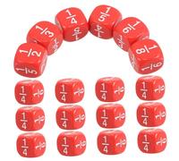 Didiseaon Lot de 20 Dés Fractionnaires Blocs De Formes Mathématiques Dés D'Activité Dés À Plusieurs Faces Jeu Standard Amusant Dés De Calcul Dés Coquins en Acrylique Rouge