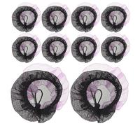 Didiseaon Lot de 20 Filets à Cheveux Élastiques en Maille Respirante Bordure en Dentelle Violette Réglables par Cordon pour Chignons de Danseuse de Ballet Accessoire Coiffure Invisible