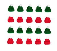 Didiseaon Lot de 20 Mini Bonnets Père Noël en Laine Tricotés Accessoires Créatifs pour Décoration de Coque de Téléphone et Bricolage Utilisés pour Noël