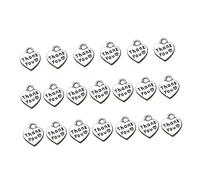 Didiseaon Lot De 20 Pendentifs à Breloque Cœur « Merci » En Alliage Argenté Antique Pour Bracelets Diy, Présents Créatifs Pour Amateurs De Bijoux Faits Main Et Projets Personnalisés