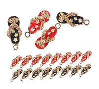 Didiseaon Lot De 20 Pendentifs De Bracelet Et Ornements De Collier Suspendus De Pantoufles Rouges Et Noires, Accessoires Artisanaux Diy Pour Bijoux, Décoration Festive, Idées Créatives, Présent Noël