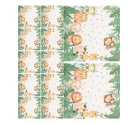 Didiseaon Lot de 20 Serviettes en Papier à Motifs Animaux Forêt, Carrées, Douces et Décoratives, pour Fête D’anniversaire, Anniversaire Garçon, Décoration Jungle, Usage Ménager