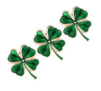 Didiseaon Lot de 3 Broches Trèfle Irlandais Vert en Alliage Émaillé, Épingle Décorative Légère et Compacte, Accessoire Polyvalent pour Fêtes, Noël et Tenues Quotidiennes, Bijoux Chance