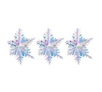 Didiseaon Lot de 3 Flocon de Neige en Irisé Bleu, Décoration de Fête Créative et Élégante pour Suspendre