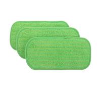 Didiseaon Lot de 3 Lingettes de Rechange en Microfibre Lavables Compatibles avec Balai Plat à Pulvérisation Chiffons Absorbants Verts avec Système à Poche Recharge pour Sols Carrelage