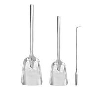 Didiseaon Lot de 3 Outils pour Cheminée en Acier Épais Pelle à Cendres Grosse et Petite Crochet à Bûches Kit Robuste pour Nettoyage Foyer Intérieur Poêle à Bois et Charbon Usage Hivernal et