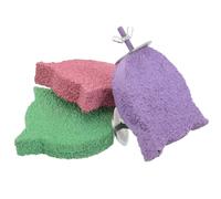 Didiseaon Lot de 3 Perchoirs Abrasifs pour Perroquets en Bois Coloré - Support Multifonction pour Modelage du Bec Usure Naturelle des Griffes Stimulant pour Cage D’Oiseaux