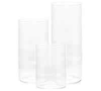 Didiseaon Lot de 3 Photophores en Verre Transparent Coupe Cylindrique, Porte-Bougie Pilier Design Élégant, pour Occasions Spéciales et Anniversaires