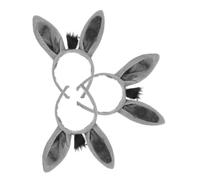 Didiseaon Lot de 3 Serrage-têtes Oreilles D'âne en Peluche Ultra-doux Gris, Bandeau Costume Animal Adulte pour Fête Déguisement Cosplay, Accessoire Animalier Ludique et Confortable