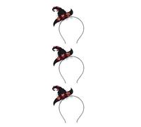 Didiseaon Lot de 3 Serre-Têtes d'Halloween Chapeau de Sorcière avec Ornements Floraux Accessoires pour Cheveux Cosplay Fête Taille Costume et Soirée à Thème