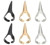 Didiseaon Lot de 30 Bagues Punk en Métal Ouvertes pour Doigt Assortiment 10 Dorées 10 Argentées 10 Noires Accessoires Cosplay et Fête Halloween Décoration Griffe de Bague pour Soirée