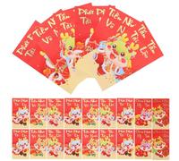 Didiseaon Lot de 36 Enveloppes Rouges en Papier du Nouvel An 2024 Année du Dragon, Grand Format Long, Motif Dessin Animé, Paquet D'argenté pour Fête, Célébration et Style Aléatoire
