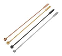 Didiseaon Lot de 4 Bâtonnets Mélangeurs en Acier Inoxydable Réutilisables Couleurs Argenté Noir Piano Rose Gold et Or Agitateurs Rectangulaires pour Cocktails Café et Jus Réutilisable