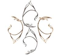 Didiseaon Lot de 4 Boucles D’Oreilles Manchettes sans Piercing en Métal Doré et Argenté Taille Unique Boucles D’Oreilles Elfes Non Percées pour Femme Accessoires Bijoux Mode pour Usage