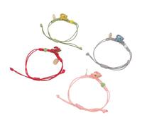 Didiseaon Lot de 4 Bracelets Dinosaures Tressés Assortis pour Filles Bracelets à Cordon Réglables en Perles Colorées Bijoux Légers et Confortables pour Présents et Usage Quotidien