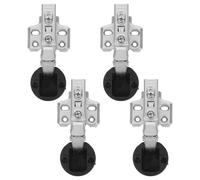 Didiseaon Lot de 4 Charnières Invisibles à Fermeture Automatique pour Portes Vitrées D’armoire, Charnières Amorties Hydrauliques en Acier Laminé à Froid, Adaptées pour Meubles Cuisine,