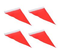 Didiseaon Lot de 4 drapeaux triangulaires rouges pour terrain de football | Drapeau triangulaire de rechange imperméable 17 x 11,5 pouces, couleur vive, pour le marquage des coins des terrains de