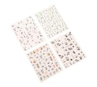 Didiseaon Lot de 4 Feuilles de Décalcomanies pour de Manucure Adhésifs Décoratifs pour en Forme de Rose à L'encre de Chine pour La Décoration Des