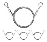 Didiseaon Lot de 4 Fils Suspendre en Acier Inoxydable 304 Double Crochet Diamètre 15 MM Longueur 2 Mètres Fil Robuste pour Tableaux Miroirs et Luminaires Outil de Fixation Polyvalent