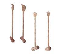 Didiseaon Lot de 4 Marteaux de Massage en Bois Rouge à Double Tête Longue Poignée Ergonomique Gratte-Dos Naturel pour Soulager Démangeaisons et Relaxation Musculaire Corporelle