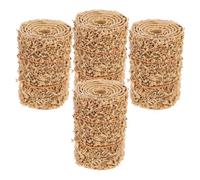 Didiseaon Lot de 4 Mini-meules de Foin Miniature Cylindriques 2x2x3 Cm en Paille Fine Corde, Décor Réaliste pour Maison de Poupée, Accessoires de Table et Jardin, Mini Décoration de Scène
