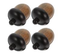 Didiseaon Lot de 4 Pendentifs Gland en Bois Ouvrables pour Création de Bijoux DIY Breloques en Bois Brut avec Couvercle Colorblock Noir et Marron Décoration Automnale Thanksgiving