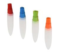 Didiseaon Lot de 4 Pinceaux à Huile en Silicone Multifonction, Brosse à Huile à Queue Pointue, Kit Barbecue Coloré, Accessoires la Cuisine pour Cuisson et Grillades en Plein Air