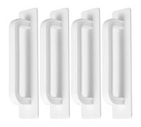 Didiseaon Lot de 4 Poignées Autocollantes pour Meuble en Plastique ABS Grandes Tailles Couleur Ivoire Blanc sans Perçage Adhérence Forte pour Portes Tiroirs et Placards Installation