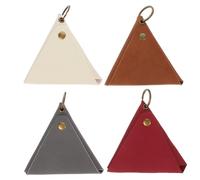 Didiseaon Lot de 4 Porte-Monnaie Triangulaires en Cuir Vintage Petites Pochettes à Pièces Loquet Taille Compacte pour Rangement Clés et Monnaie Accessoires Couleur Couleur Aléatoire