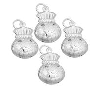 Didiseaon Lot de 4 set de Pendentifs en Argenté Sterling 990 Forme Paquet Amulette Argenté pour Collier Bracelet et Boucle d'Oreille Fournitures de Bricolage DIY Accessoires Bijoux