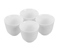 Didiseaon Lot de 4 Tasses à Thé Kung Fu en Céramique Artisanale Blanche Mini Tasses de Dégustation Chinoises en Porcelaine 70 Ml pour Cérémonie de Thé et Usage Quotidien