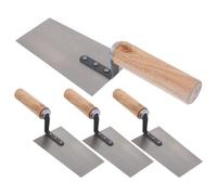 Didiseaon Lot de 4 Truelles en Acier Inoxydable pour Maçonnerie Outils de Finition Résistants Spatules de Construction Grattoir à Peinture pour Réparation et Application de Béton